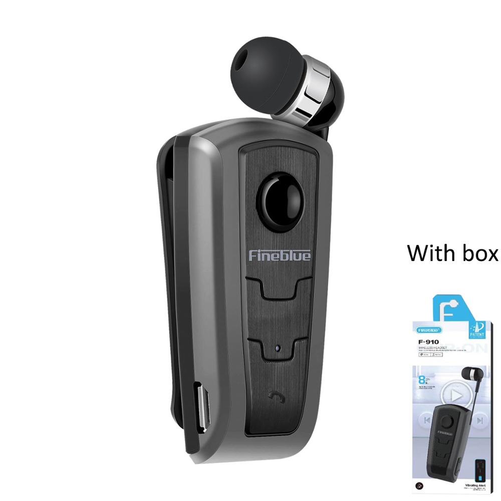 FineBlue F910 Mini Driver Wireless Auricolare Bluetooth Chiamate Ricordare di Vibrazione di Usura di Sport di Clip Corsa E Jogging Cuffie Auricolari: Grey with box