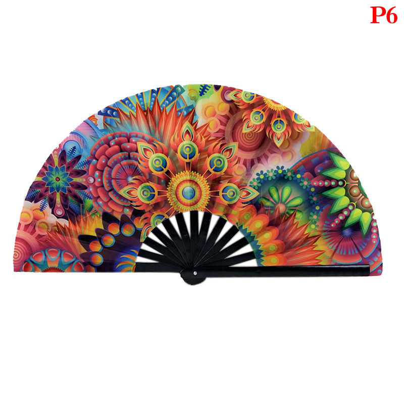 1pc Large Folding Hand Fan Fold Dot Rainbow Print Festival Handheld Fan 33cm Large Folding Hand Fan Handheld Fan For