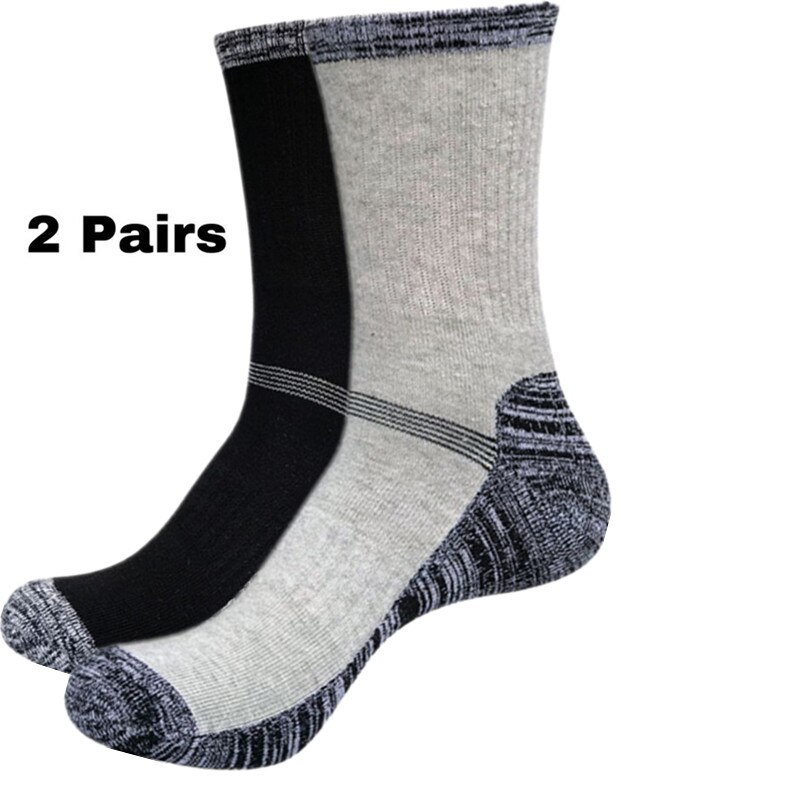 2 Paare Socken Nahtlose Thermische Verdicken draussen Sport Socken Fahrrad Schuhe Wolle Haufen Männer Schlafen Socken Für Männer EU 39-44 Meias: Schwarz LightGray
