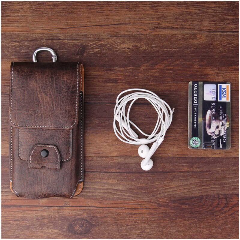 Vintage Universele Telefoon Case Lederen Mannen Taille Zakken Holster 4.7 inch tot 6.3 inch Mobiele Telefoon Man Taille Verpakking Mini riemfanny