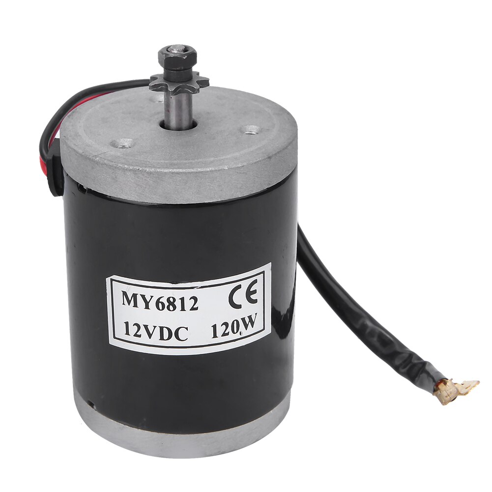 MY6812 12V 120W Hoge Snelheid Motor Met Tandwiel Scooter Kleine Borstel Motor Met Riem Katrol Elektrische Scooter E Fiets Accessoire