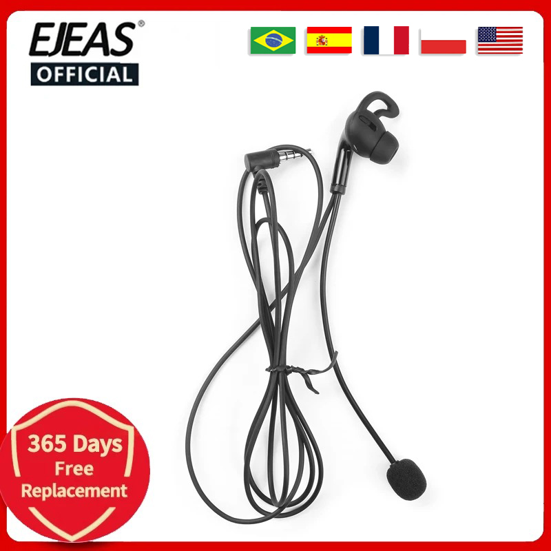 EJEAS-auriculares intrauditivos con enchufe de Audio de 3,5mm, auriculares de árbitro manos libres para FBIM V4C Plus Judge Ear Intercom
