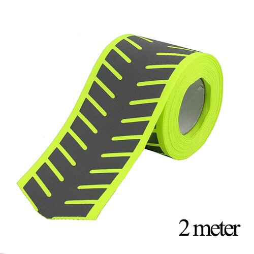 Silver Reflective Stripe Fabric Webbing Ribbon Trim Warning Tape For Clothing DIY Sew on 2meter: YYY-Green