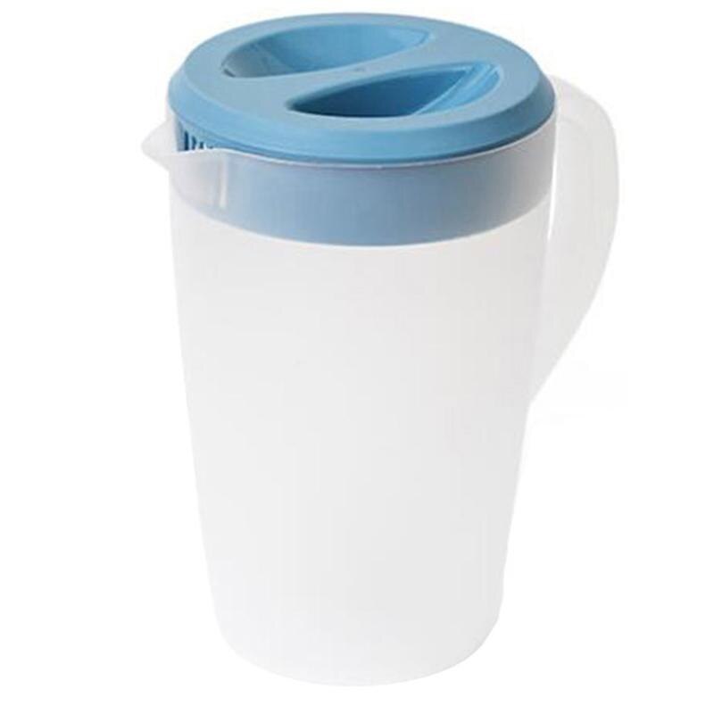 1pc Heat-Resistant Cold Water Bottle Water Jug With Handle Juice Pitcher Jug Household Plastic Cold Water Bottle: 22x20CM / Blue