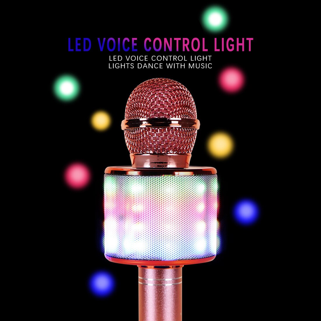 WS858 Senza Fili Bluetooth Microfono karaoke Microfono A Condensatore Professionale Microfono Radio studio di Registrazione Mic con la Luce del portato