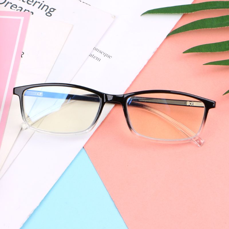 Hombres Mujeres clásico Marco rectangular Anti luz azul radiación ordenador gafas liso