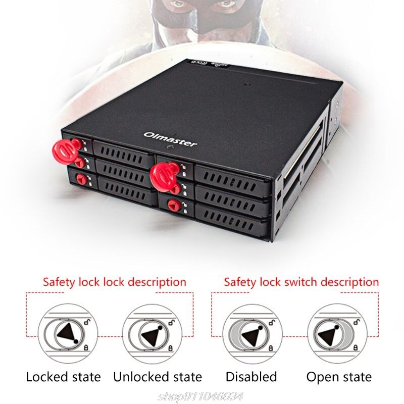 MR-6601 6 Bay Hard Disk Enclosure Rack Data Storage for 2.5Inch SATA SSD HDD Home Backup Computer Case M04 21