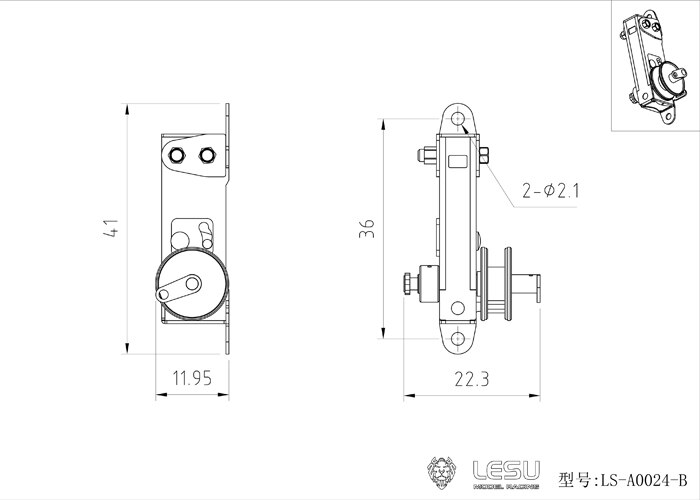 Cabrestante Manual de Metal LESU para 1/14 DIY TAMIYA RC camión volquete modelo Tractor remolque