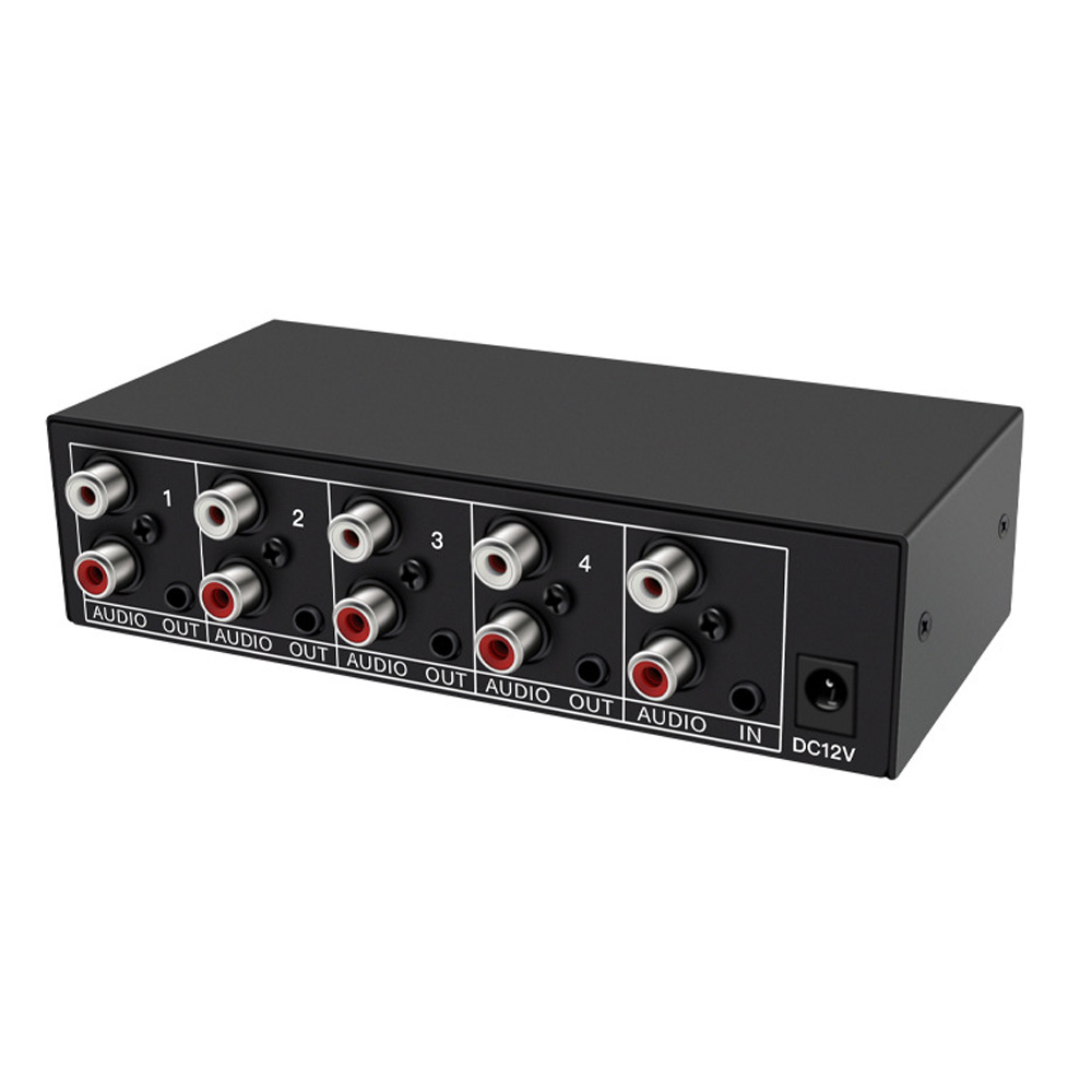 Répartiteur Audio 1 entrée 4 sorties RCA L/R Aux séparateur Audio stéréo 1X4 distributeur Audio pour PC DVD haut-parleur divisée audio analogique