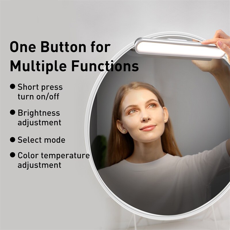 Baseus LED Desk Lamp Hanging Magnetic Table Lamp for Study Cabinet Light USB Rechargeable Stepless Dimming Dormitory Night light