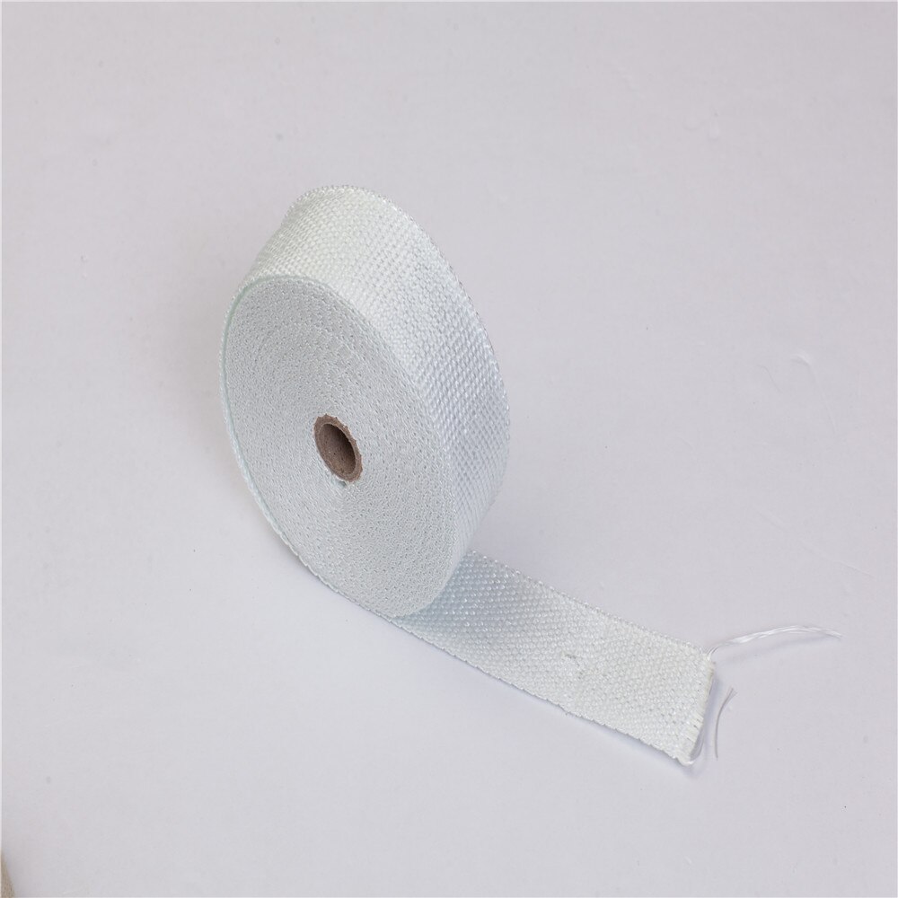 Glass fiber exhaust manifold insulation tape banana tape with stainless steel cable tie 5cm*5M 10M 15M: White  5M