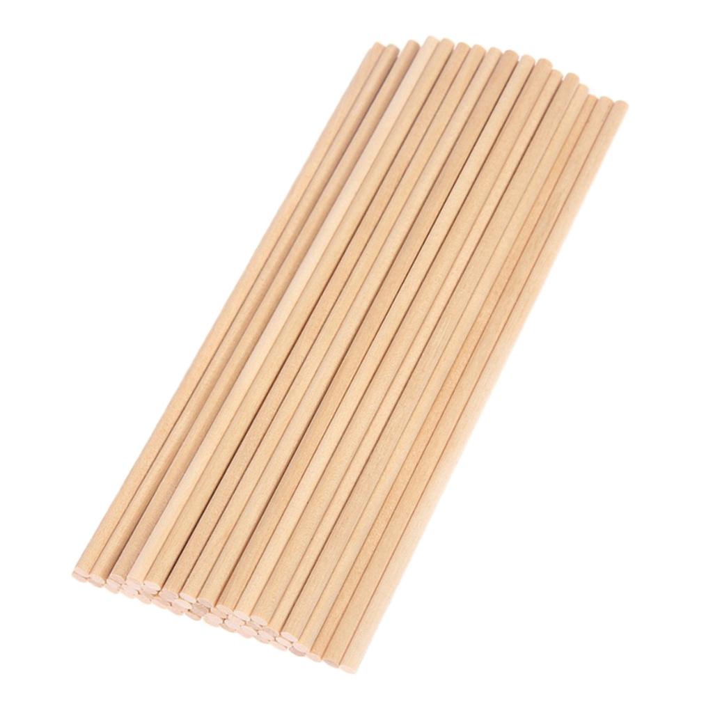 50 Stuks Ronde 5Mm Dikke Unfinished Houten Stok Houten Deuvel Staaf Voor Kids Model Making Diy Craft Thuis Bruiloft partij Decoratie