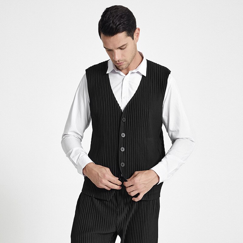 Chaleco De Hombre De Espiga Y Tweed - Cuello En V, 4 Bolsillos, Para Bodas Y Ocasiones Formales