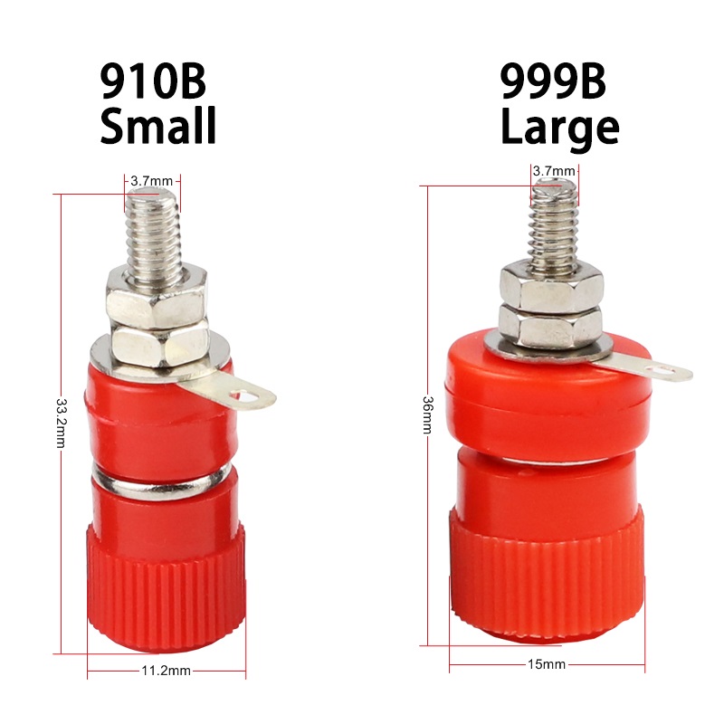 10 Stück JS-910B 999B Polklemmen, 4 mm Bananenstecker, 4 mm Anschlussstecker für Verstärker, Arduino