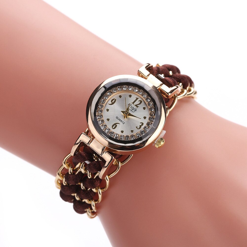 Watch Knitting Rope Chain Winding Analog Male Female Quartz Men Women's Watches Movement Wristwatch Bracelet Ladies Girls Clock: D