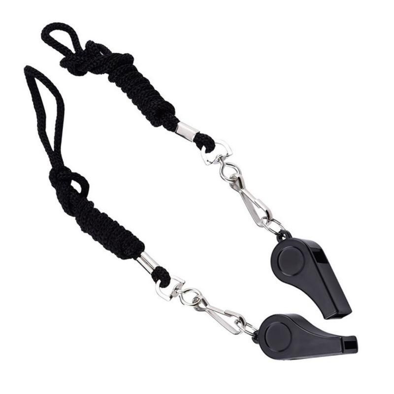 Practical basketball Football Soccer Sports Referee Aluminum Alloy Whistle Lanyard Emergency Loud Sound Whistle