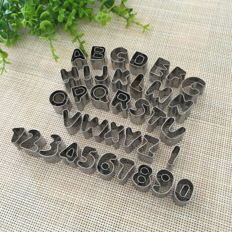37Pcs Nummer Brief Cookies Gereedschappen Alfabet Letter Aantal Cake Fondant Icing Cutter Mould Roestvrij Gereedschap Set Volwassen Kind