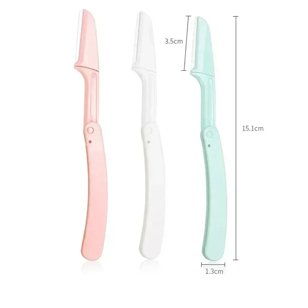 Depiladora Facial recortadora de cejas para mujer, navaja de bolsillo, depiladora de cejas, afeitadora con forma de cejas, 1/3 Uds.