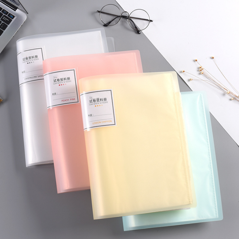 1PC A3 large bookle folder 20 Pages transparent Insert folder Document Storage Bag File for Bank Campus Office Workplace Family