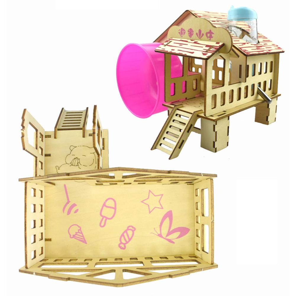Pet Bed Hamster House Hideout Hut Double-storey Pet Stairs Tunnel Toy Playground For Small Pet For All Seasons