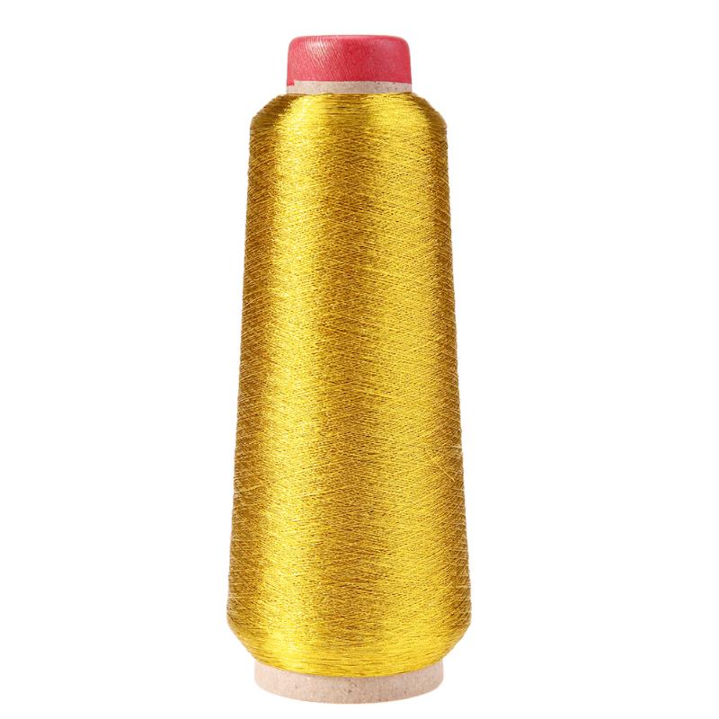 3000M oro/plata Durable punto de cruz bordado hilos línea textil hilo metálico tejido bordado línea para suministros de costura: Dorado