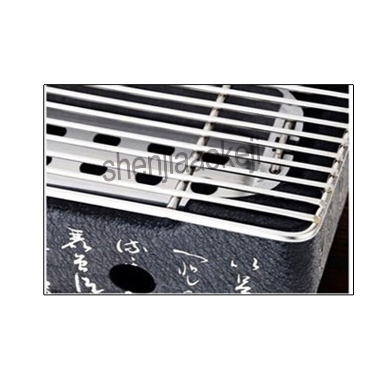 Horno portátil de carbón para barbacoa, parrilla de escritorio de acero inoxidable, tipo japonés, estufa con estera de madera, 1 ud.