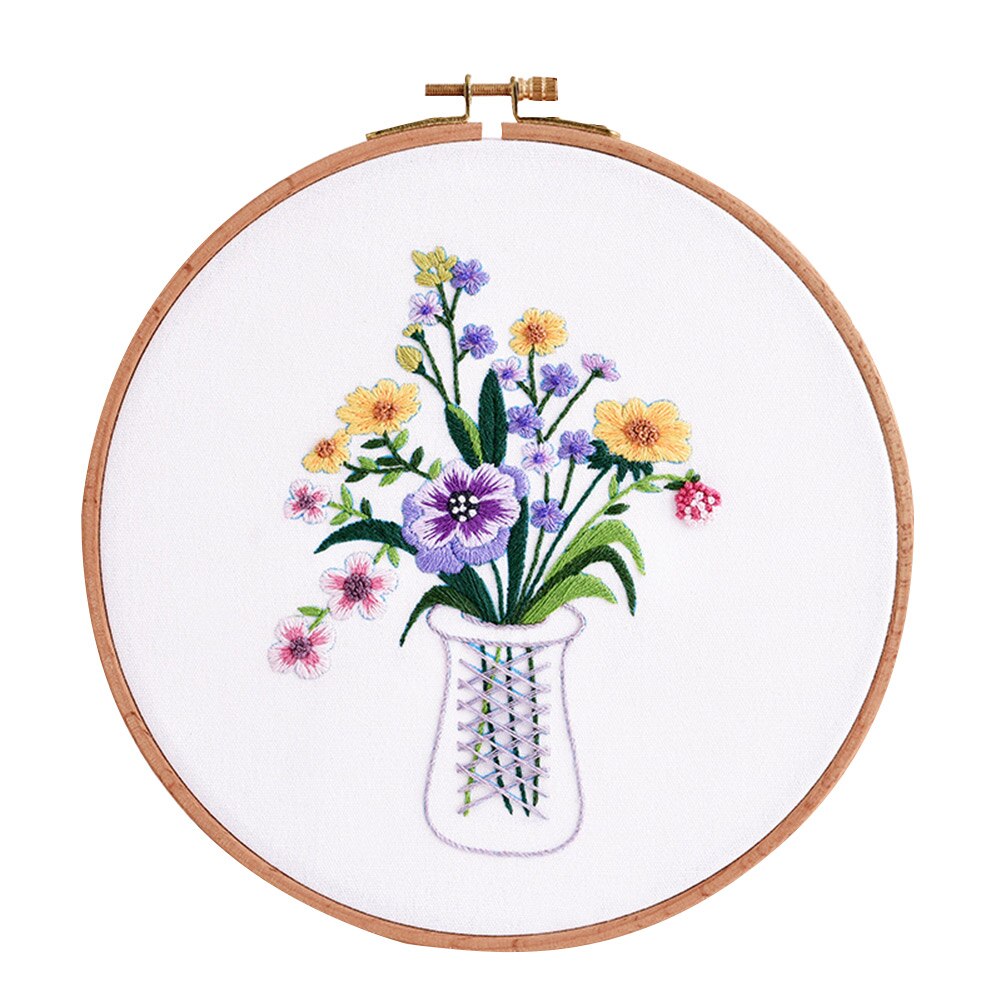 Cotton Thread Embroidery DIY Stamped Flower Plant Print Cross Stitch Needlework Kit Home Decoration Art Handwork: A-33x33cm