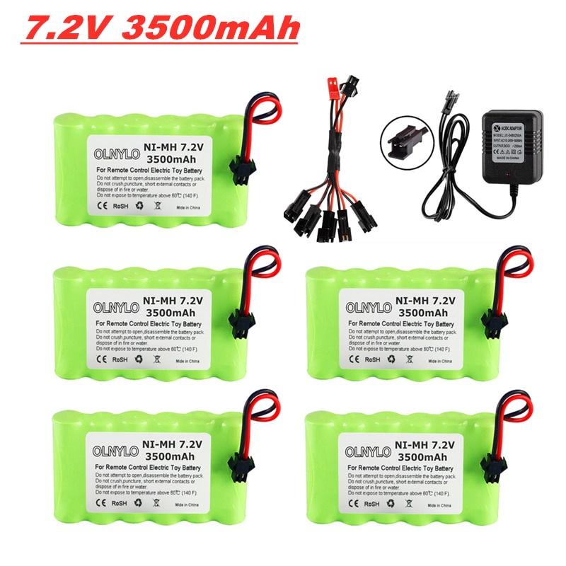 7,2 V 3500mAh Ni-Mh Akku und Ladegerät einstellen Für Rc Spielzeug Autos Panzer Lkw Roboter Pistolen Boote AA 7,2 V NI-MH Akku: 5Stck