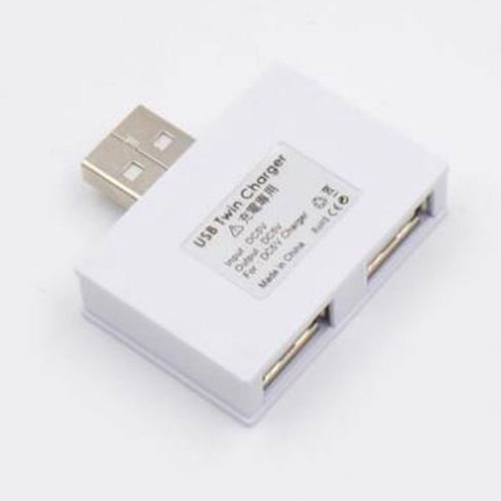Divisor de 2 puertos estable, cargador doble portátil para teléfono y tableta, adaptador de Mini ABS USB Hub , extensor práctico