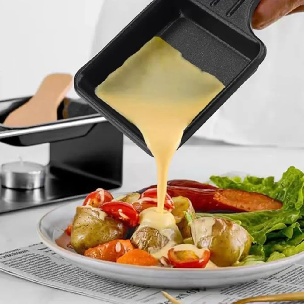 4pcs Square Shape Cheese Melting Pans and Shovel Mini Non-stick Universal Electric Grill Cheese Egg Pan Family Party Baking Tool