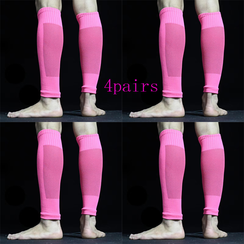 Chaussettes de Football respirantes sans pieds, protège-tibia professionnels, jambières fixes, paquet de pieds pour protéger le mollet, 2023: Rouge