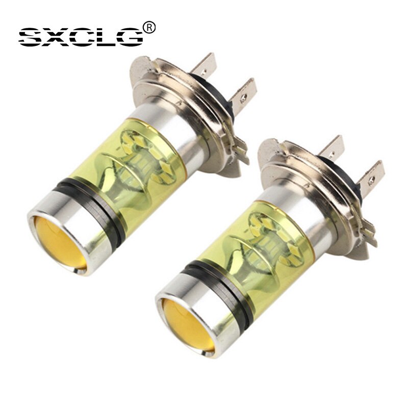 SXCLG 12V 24V Voiture LED Ampoule H7 Phare 3000K Or Jaune Haute