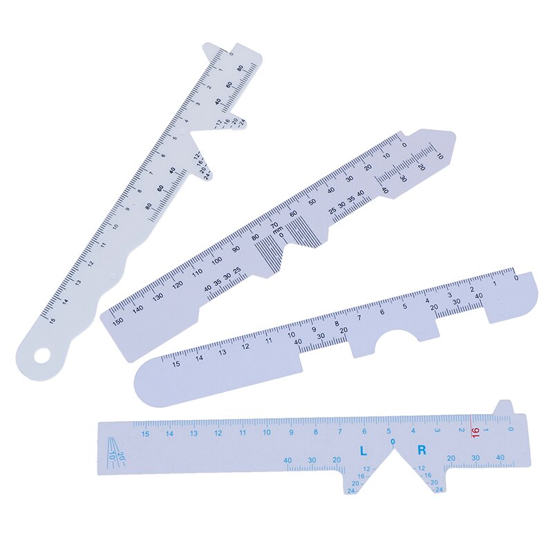 4pcs/Set Pupillary Distance Rulers White Eye Straight Edge PD Ruler 4 Types