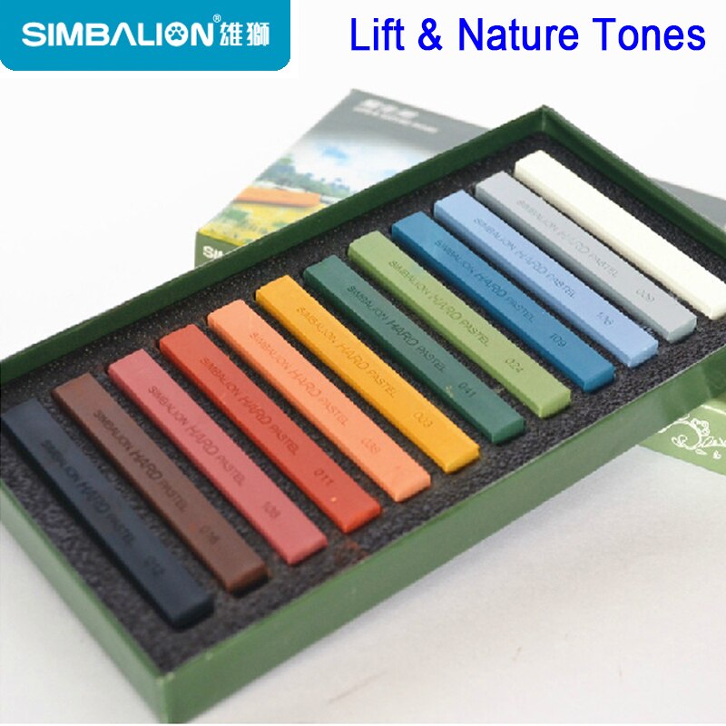 Simbalion 12 farver galleri blød pastel skitse/fluorescerende/liv og naturtoner tegneudstyr