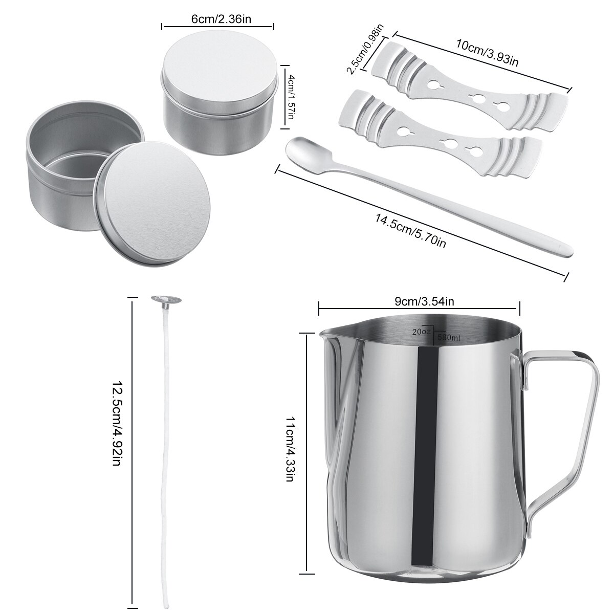 122pcs Candle Making Kit Pouring Pot Wicks Sticker DIY Candle Fixator Craft Tools DIY Handmade Candle Set With Cotton Core Holde