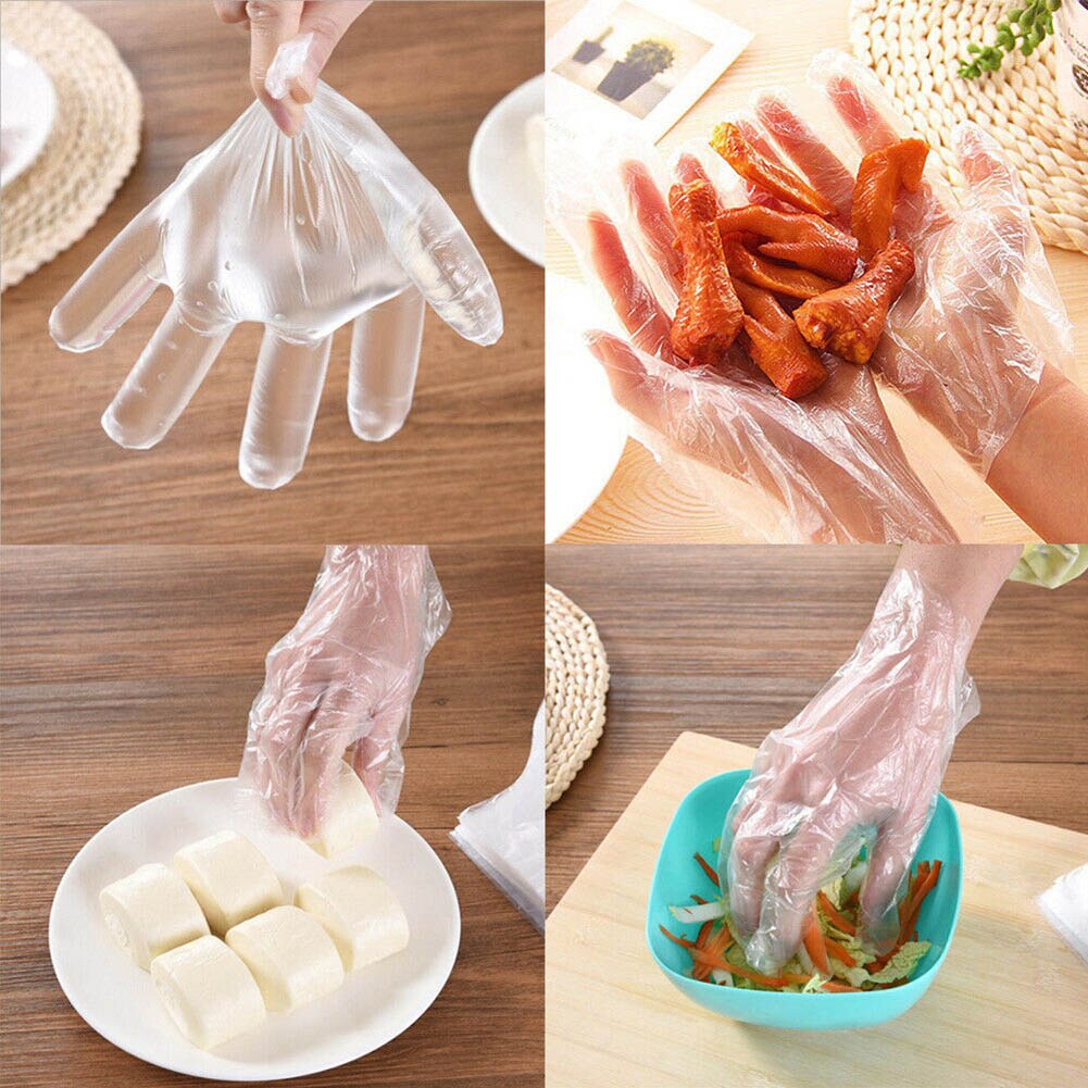 Clear Plastic Disposable Gloves Restaurant Home Service Catering Hygiene Supplies