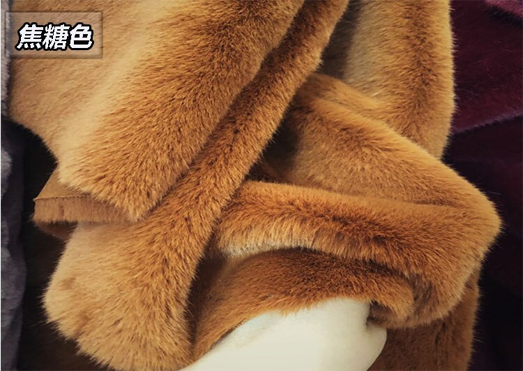1400G Verdikte Diy Imitatie Nerts Bont Pluche Stof Voor Teller Kledingstuk Homedecor Kunstmatige Wol Fluwelen Stof 0.5X1.6M: caramel