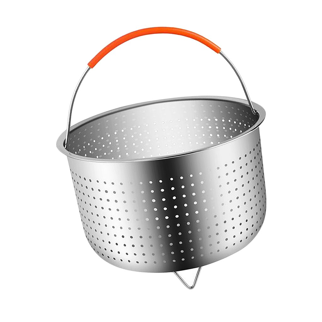 Cesta de vapor de acero inoxidable para verduras, olla de vapor para pescado, Arroz con Mango de silicona, verduras, frutas, huevos, 8 cuartos