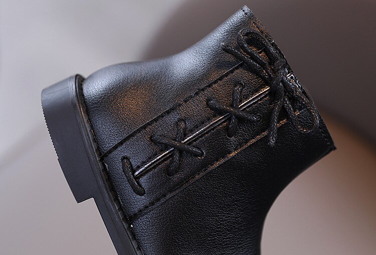 Knöchel Stiefel Baby Junge Herbst Kinder Schuhe kleine Mädchen Winter Bogen Kinder'S Leder Stiefel 1 2 3 4 5 6 Jahr alt