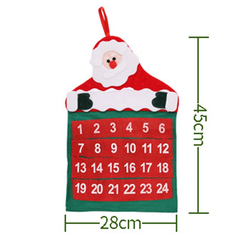 Christmas Advent Calendars Santa Claus Pendant Wall Door Hanging for Hotel Lobby M09
