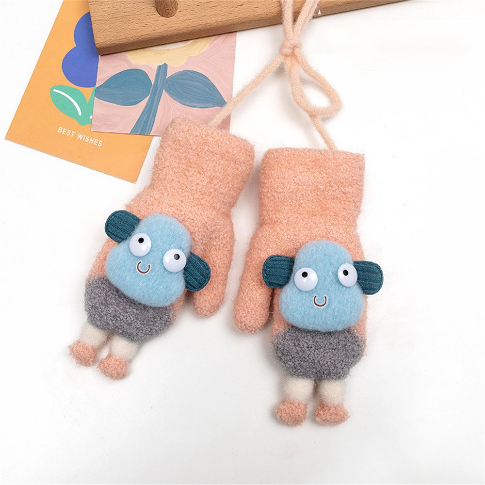 Jongen Meisje Baby Peuter Kinderen Kids Leuke Winter Gebreide Handschoenen Wanten Dikker Wanten: orange