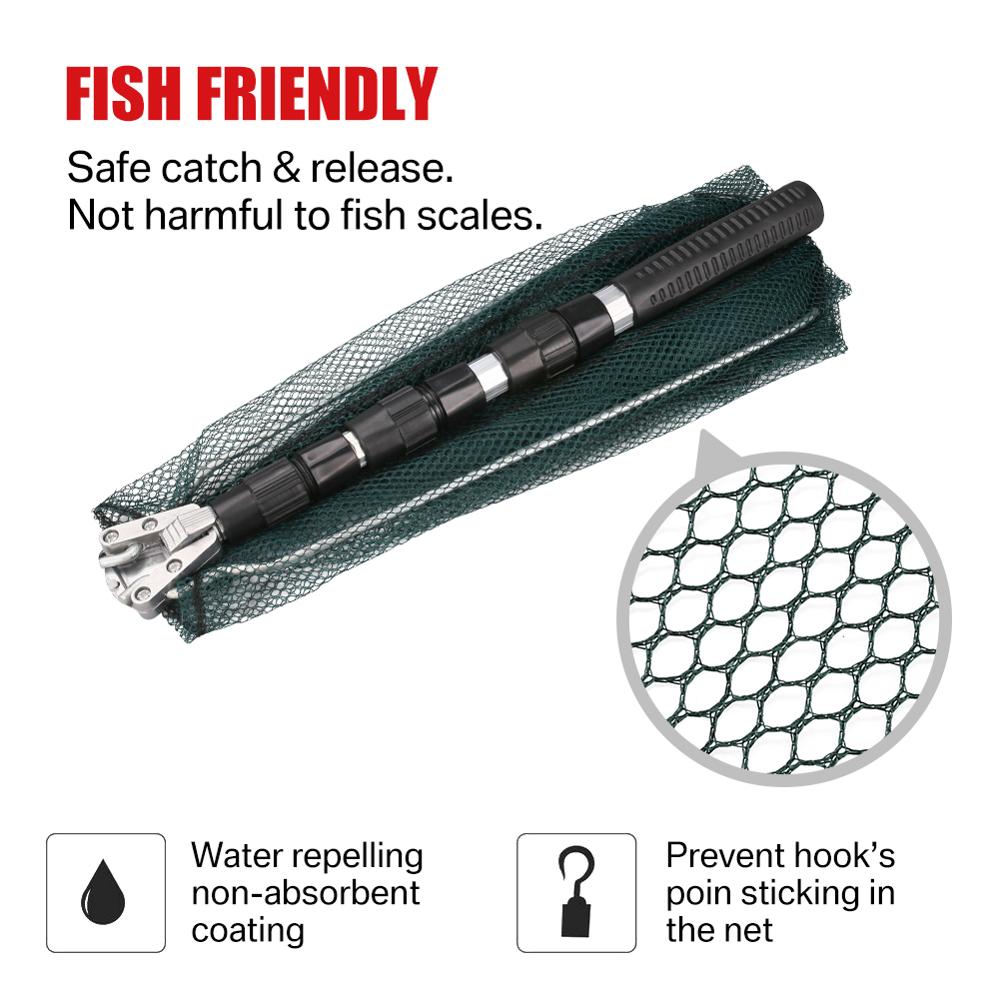 130CM Aluminum Alloy Fishing Net Telescoping Foldable Landing Net Retractable Pole for Carp Fishing Tackle Catching Releasing