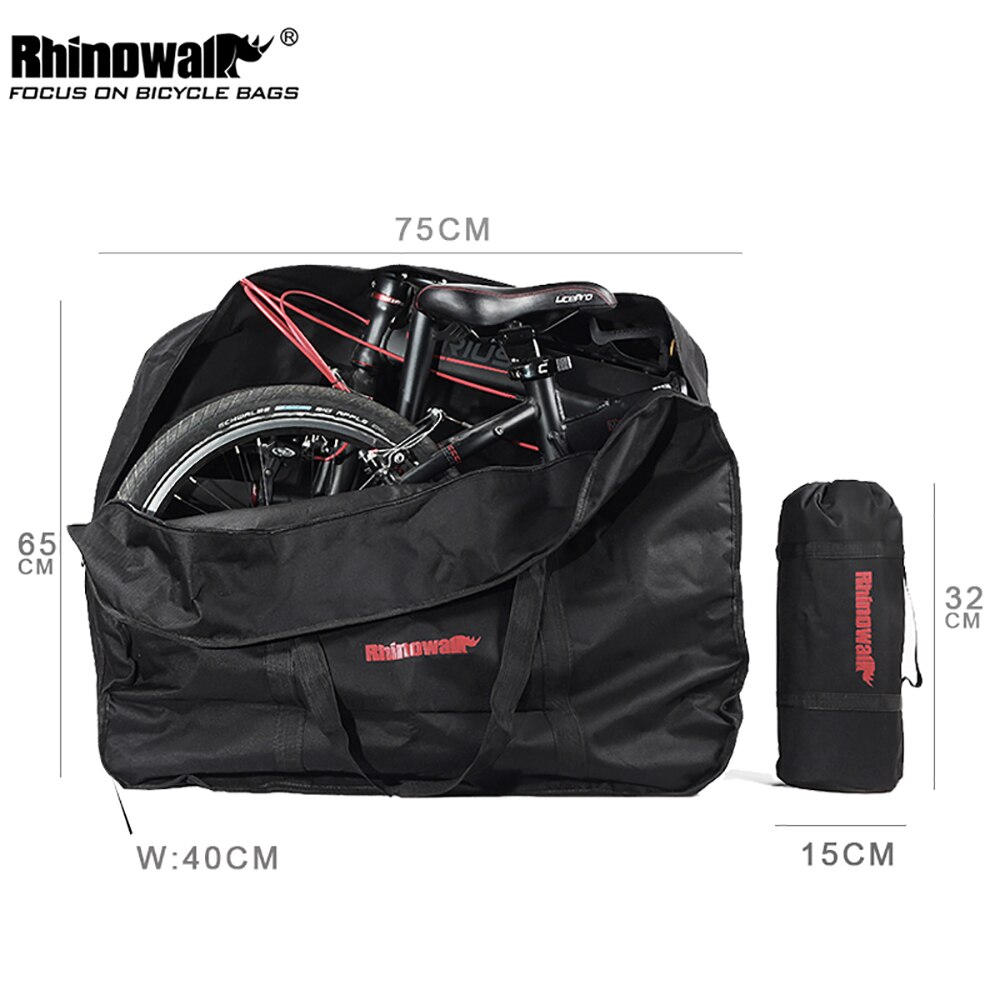 Rinocalk 14-20 pollici borsa da trasporto pieghevole per bici pieghevole borsa da trasporto pieghevole per biciclette accessori per bici portatili impermeabili: RK16