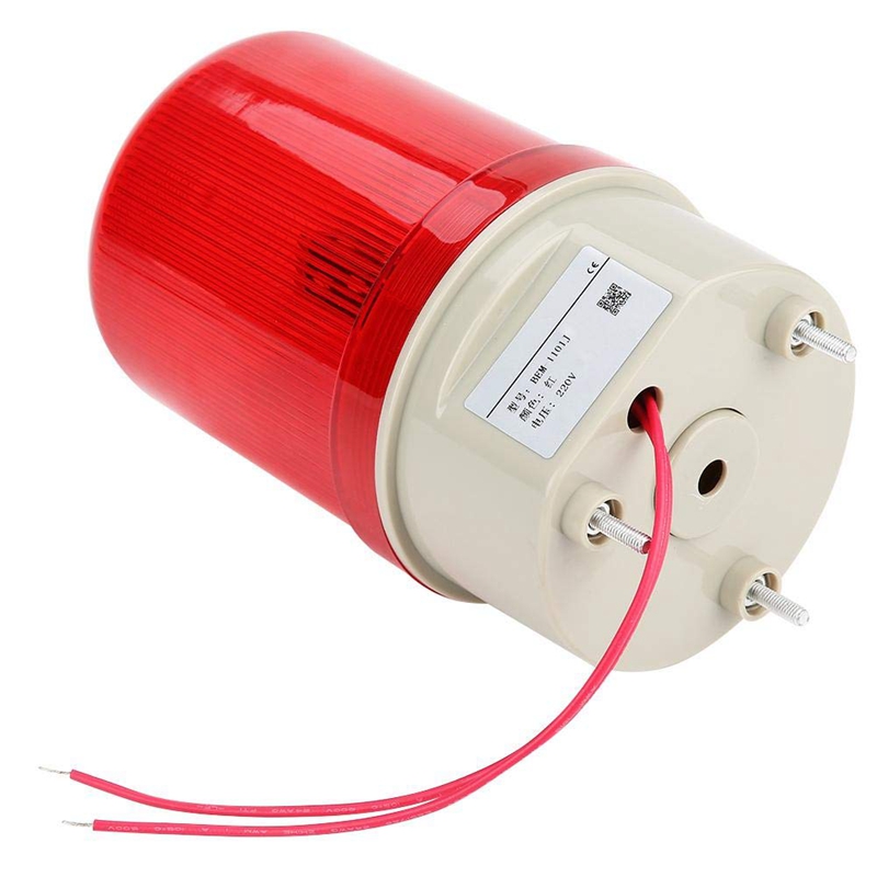 MOOL Industrial Flashing Sound Alarm Light,BEM-1101J 220V Red LED Warning Lights Acousto-Optic Alarm System Rotating Light Emerg