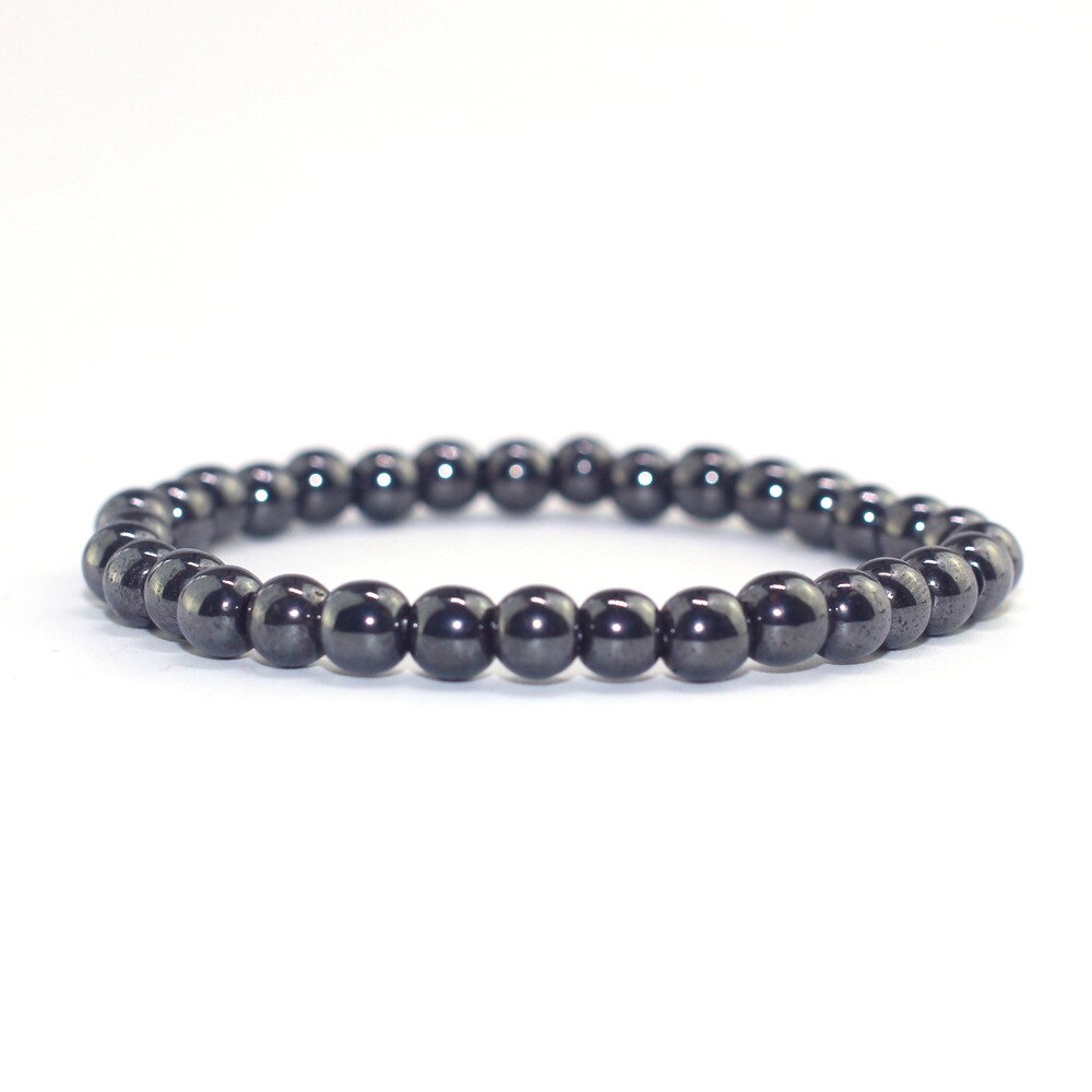 Bracelet en pierre grise noire, 2 pièces/ensemble, 6MM et 8MM, en pierre naturelle pour hommes, bijoux de fête