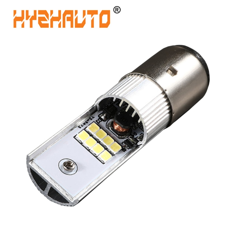 HYZHAUTO 1Pcs H6 BA20D LED Motorfiets Koplamp Witte Lamp 2835 8-SMD LED Moto Scooter Motor ATV Koplamp 1000Lm 12V