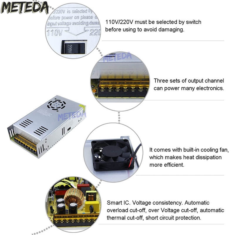 DC 12 V 24V zasilacz impulsowy 2A 3A 4A 5A 8A 10A 15A 20A 25A 30A 40A moc transformatora zasilacz 12 V V 220V robić 12 V AC-DC