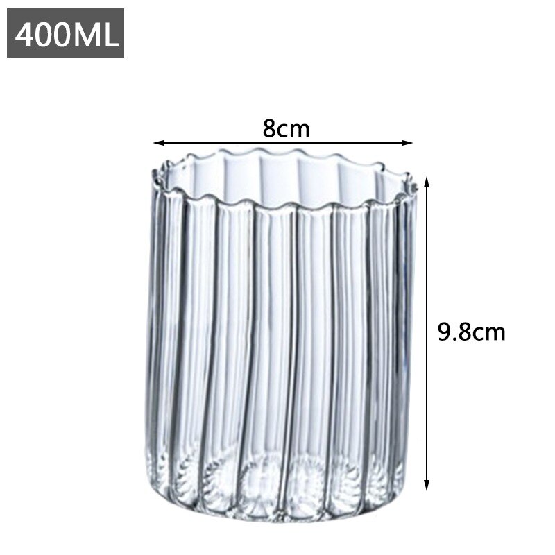 Glass Cup Transparent Tea Coffee Mug Ice Beer Cup Heat Resistant Insulated Glass Cup Milk Juice Mug Origami Style: style B 400ML