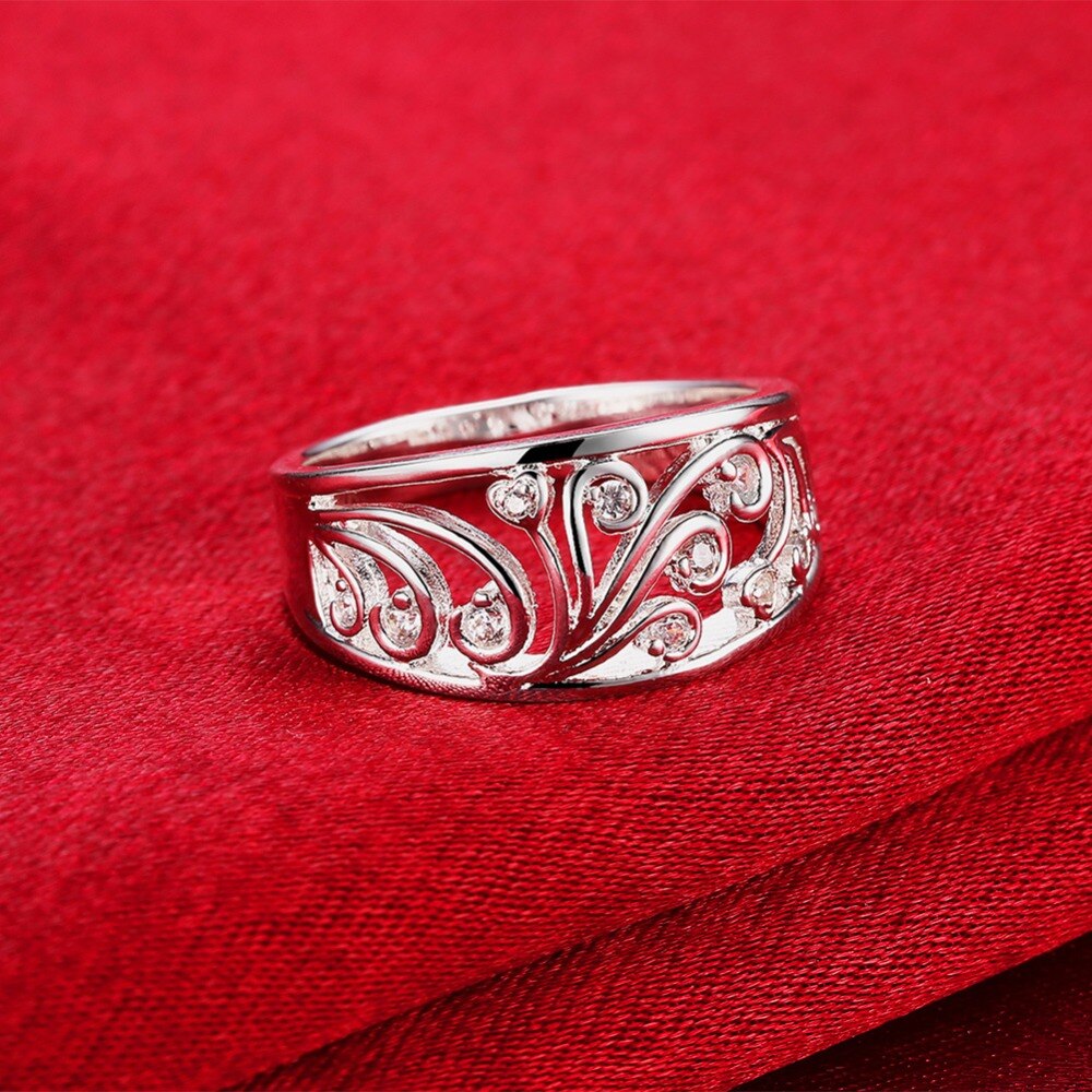 Prinses Mode Kristal steen Zilveren Ring Vrouwen lady Sieraden Engagement Wedding Party, Oostenrijkse Kristal leuke R882