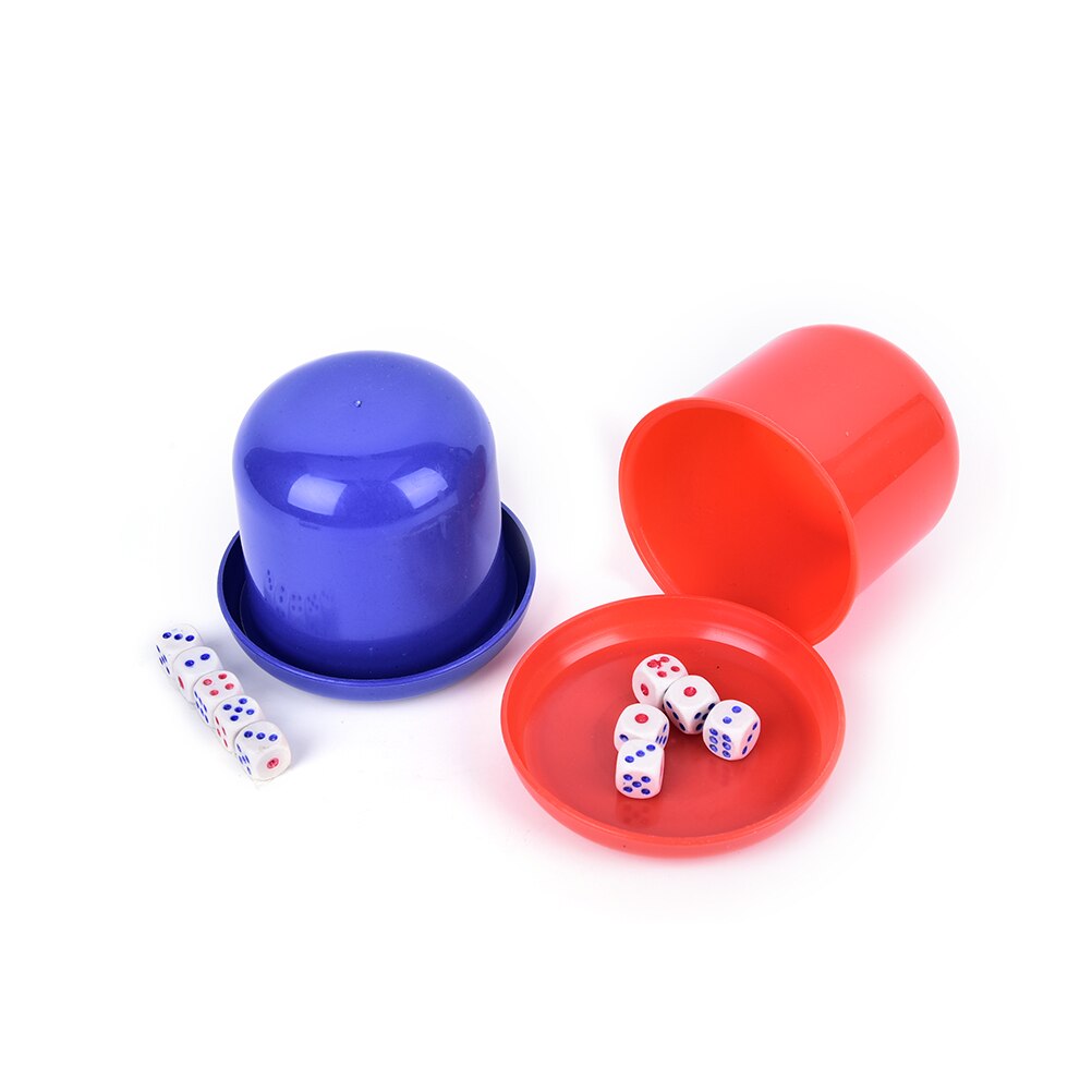 Jeu de dés KTV avec tasse à secouer, 1 ensemble de 10mm ABS Bar fête, jeu de société, boîte de dés de divertissement, jeux de Table, couleur aléatoire